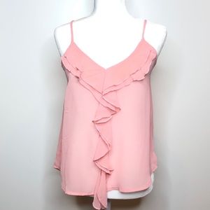 C’est Toi  Light Pink Frilly Tank Top
